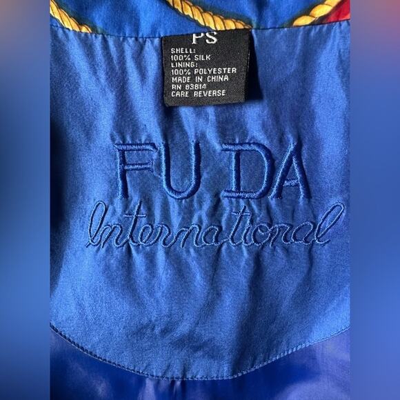 Vintage Nautical Yacht bomber- 100% silk- fits like M - Picture 3 of 6